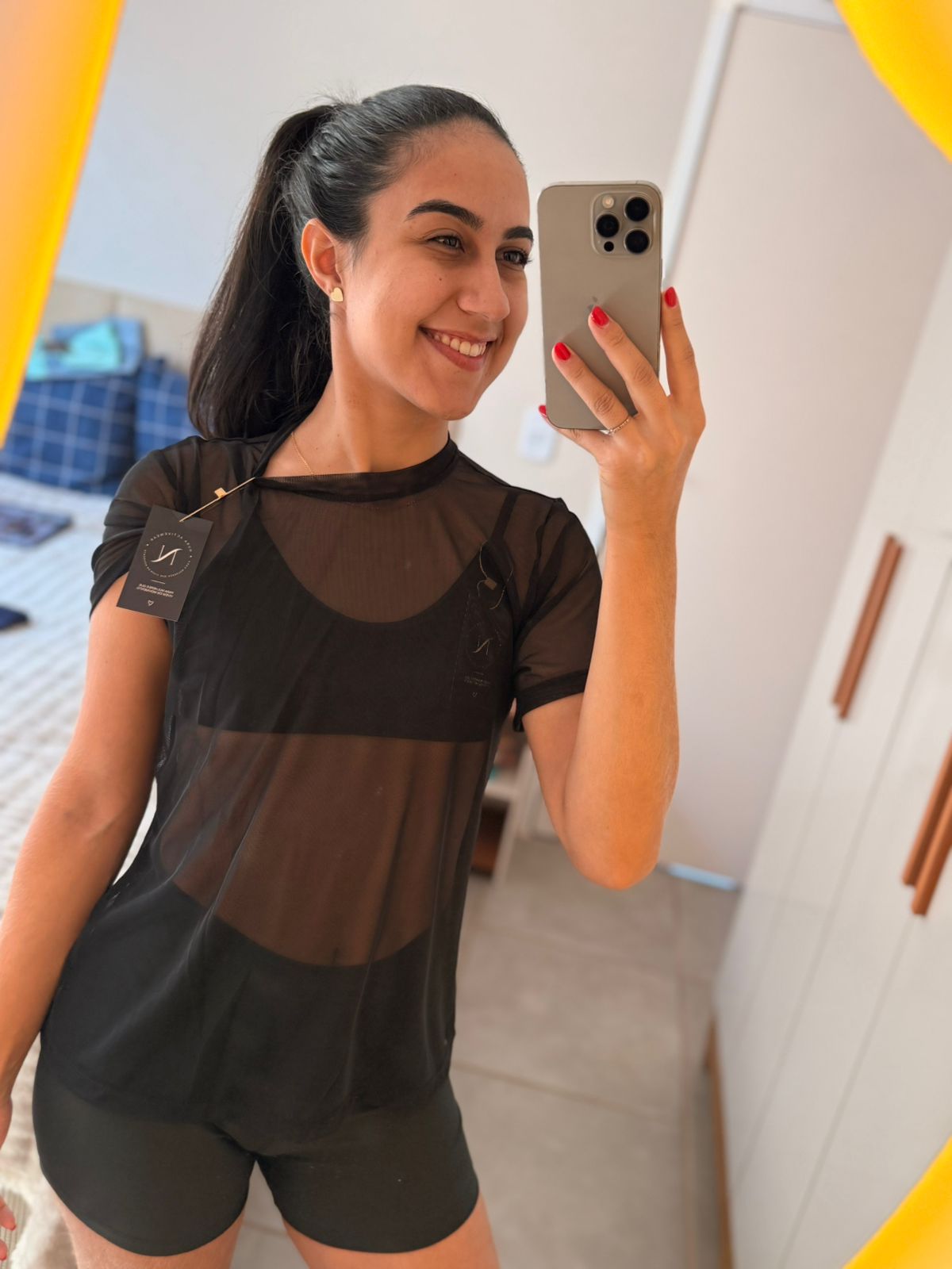 Blusa Tule Flow — Preto
